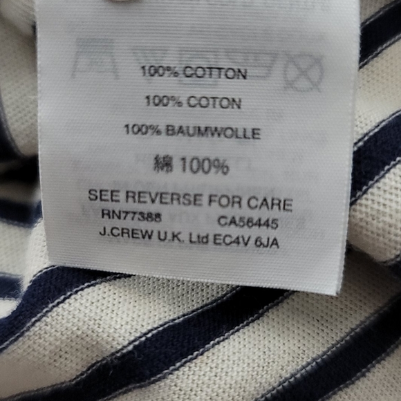 J. Crew Cotton Tissue Turtleneck Stripe T-Shirt - Picture 12 of 12